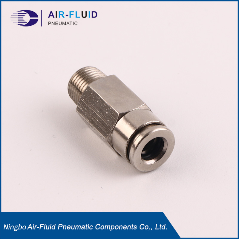 Push to Connect Fittings - Male Straight AJPC08-N01(NPT1/8) ,Brass nickel-plated.